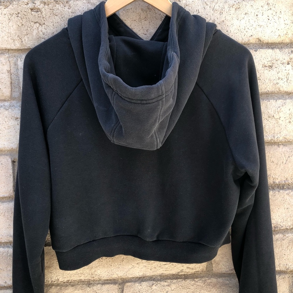 Adidas hoodie crop sweatshirt spell out graphic - Picture 4 of 7